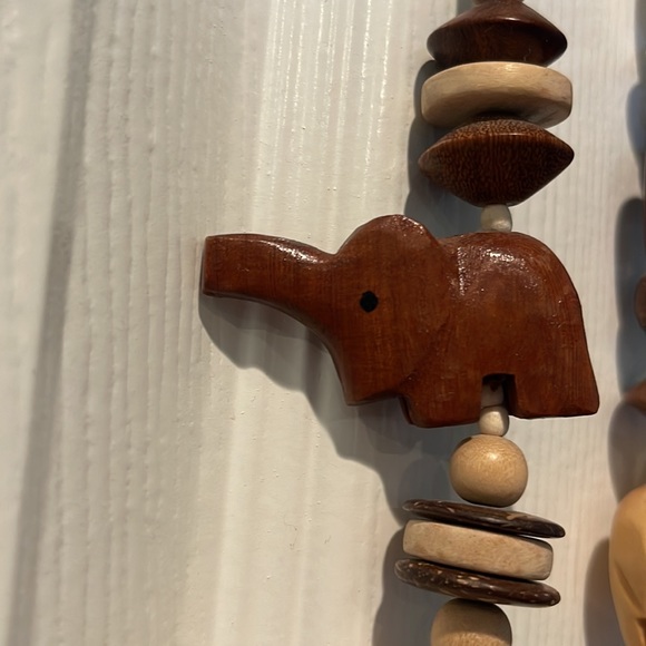 Handmade Wooden Elephant Necklace - Picture 2 of 3
